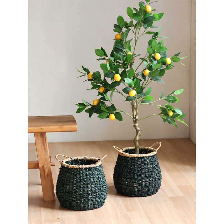 Handcrafted storage basket with natural details Kalsten