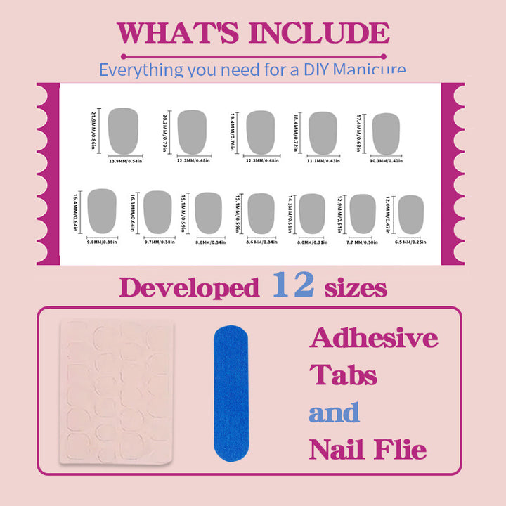 Artificial nail set with elegant floral patterns and modern design Kalsten