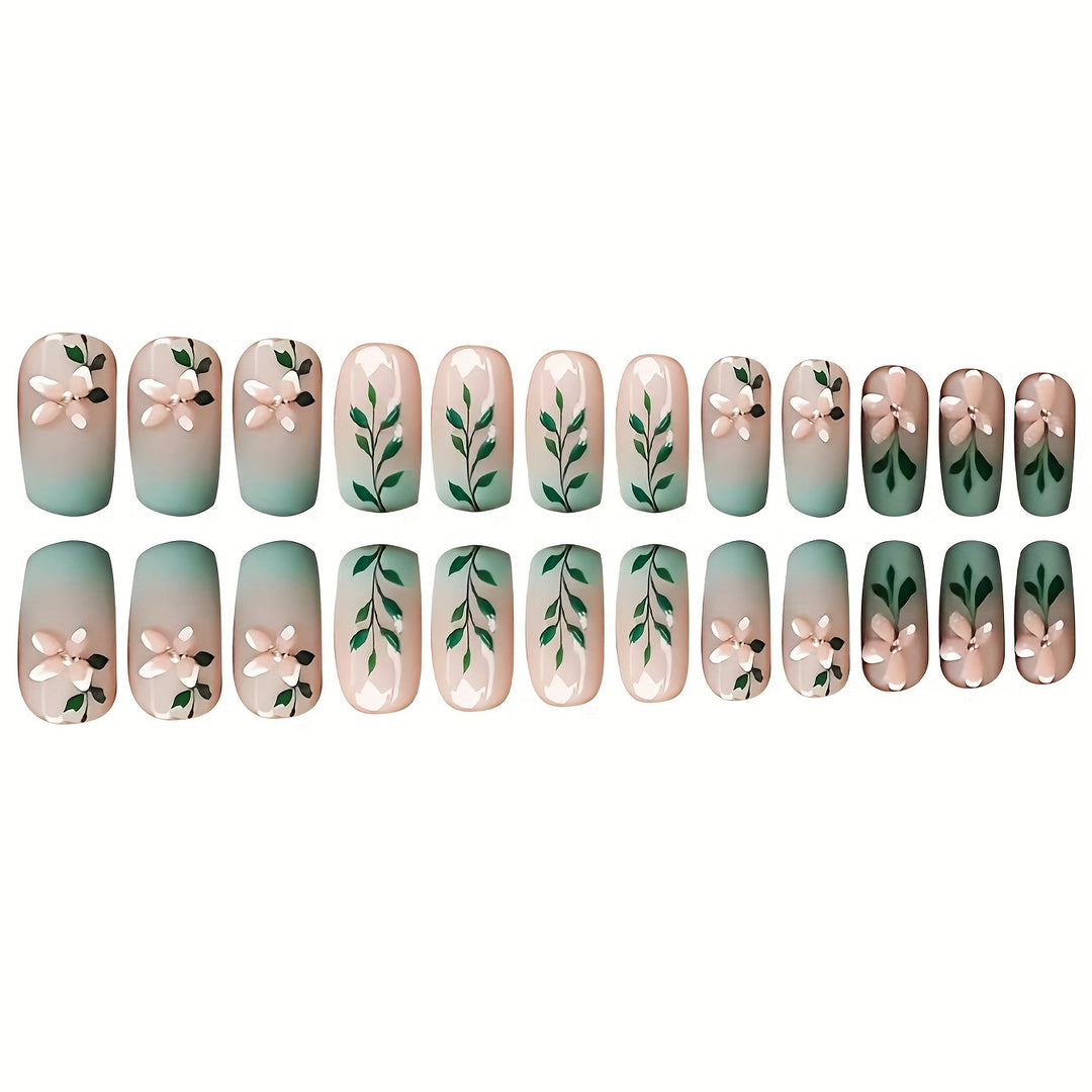 Floral Design Press-On Nail Set Kalsten
