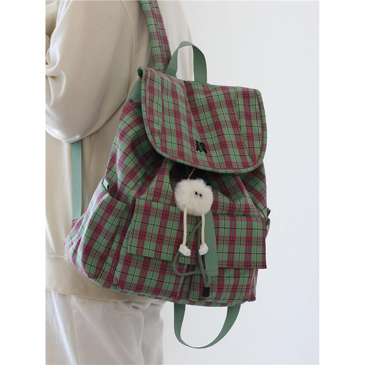Stylish Checked Pattern Backpack