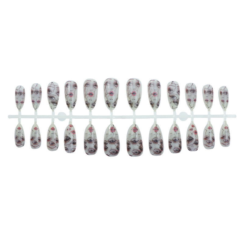 Artificial nail set with unique facial designs Kalsten