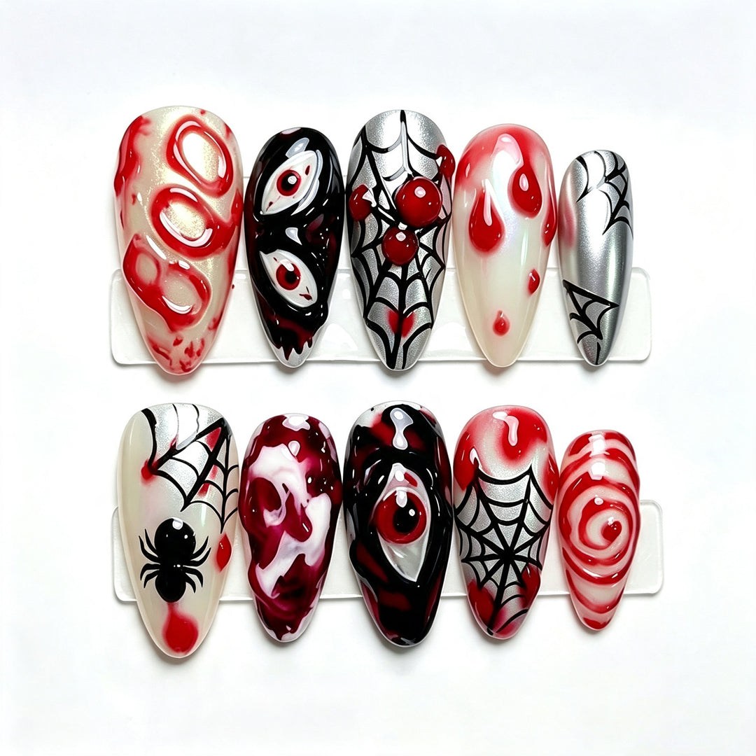 Halloween-Themed Artisanal Press-On Nail Set