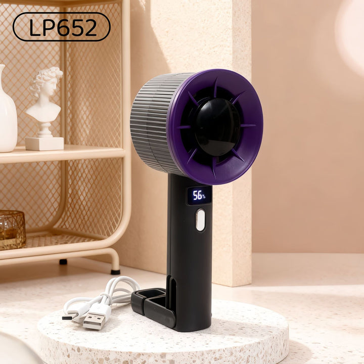 Ladies Portable Hand Fan with LCD Display and USB Charging Function Kalsten