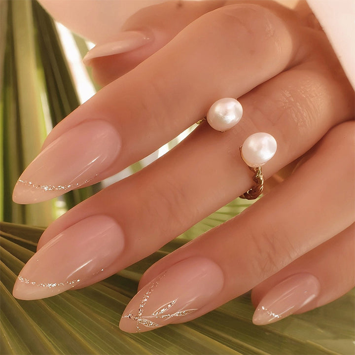 Elegant Stiletto Press-On Nail Set with Pearl Accent Designs Kalsten