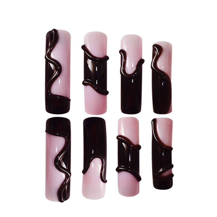 Artistic Press-On Nails with 3D Design Kalsten