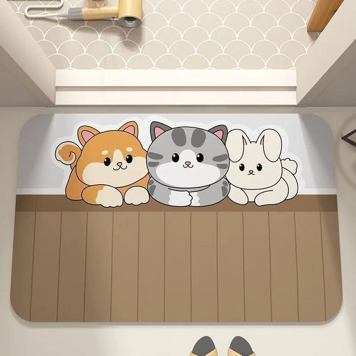 Cute Cat-Themed Bath Mat Kalsten
