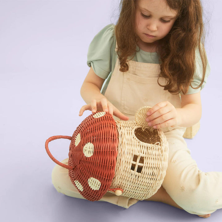 Fun Mushroom-Shaped Woven Storage Basket Kalsten