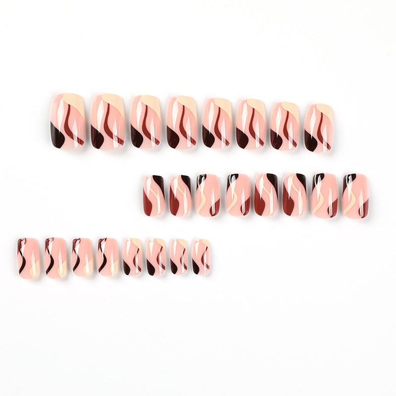 Artificial nail design with modern marble pattern Kalsten