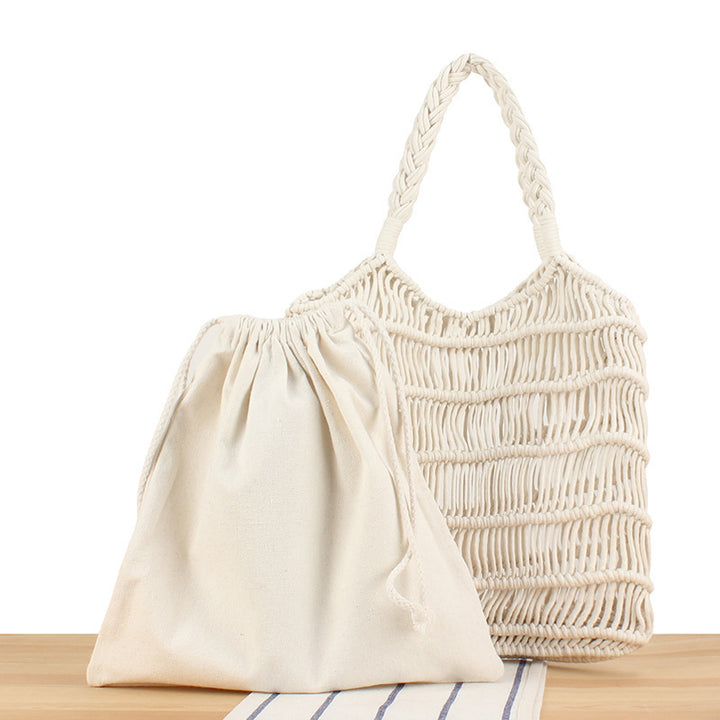 Braided tote bag with inner pouch Kalsten