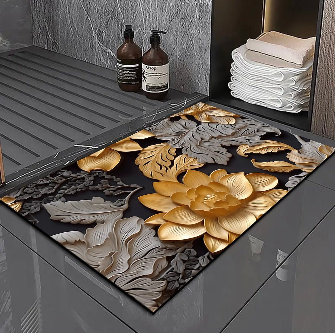 3D Floral Design Bath Mat Kalsten
