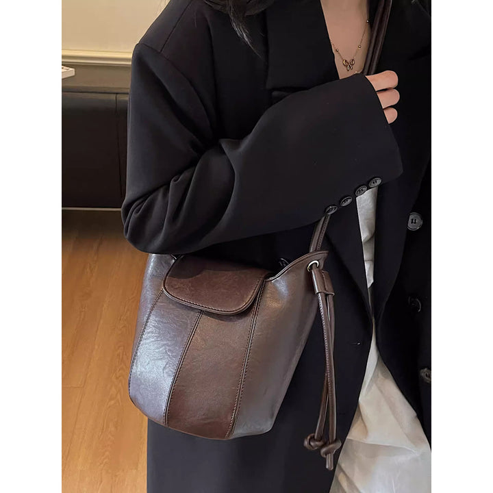 Bohemian Leather Bucket Bag Kalsten