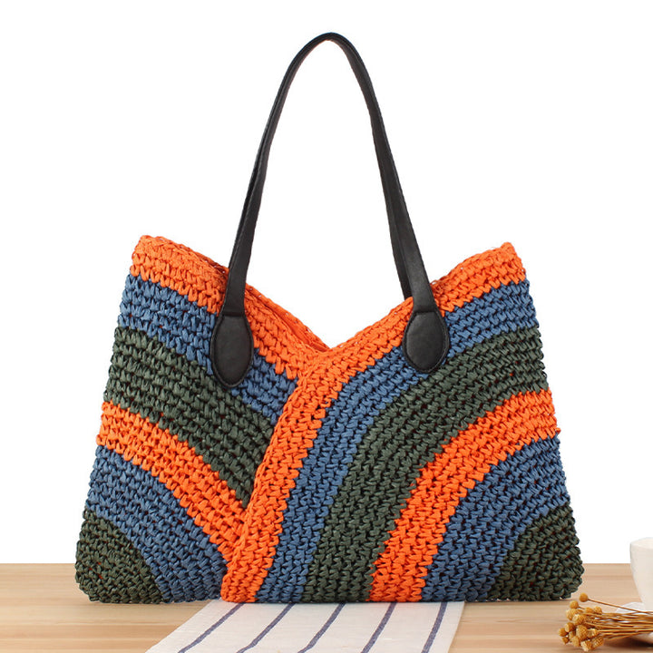 Fashionable Braided Tote Bag with Unique Wave Pattern Kalsten