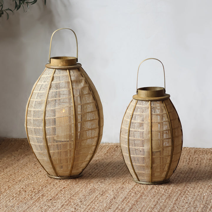 Handcrafted lantern made of natural materials Kalsten