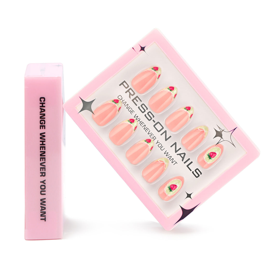 Artificial Press-On Nails with Floral Design Kalsten