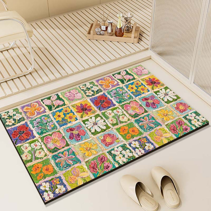 Floral Patterned Multi-Functional Floor Mat