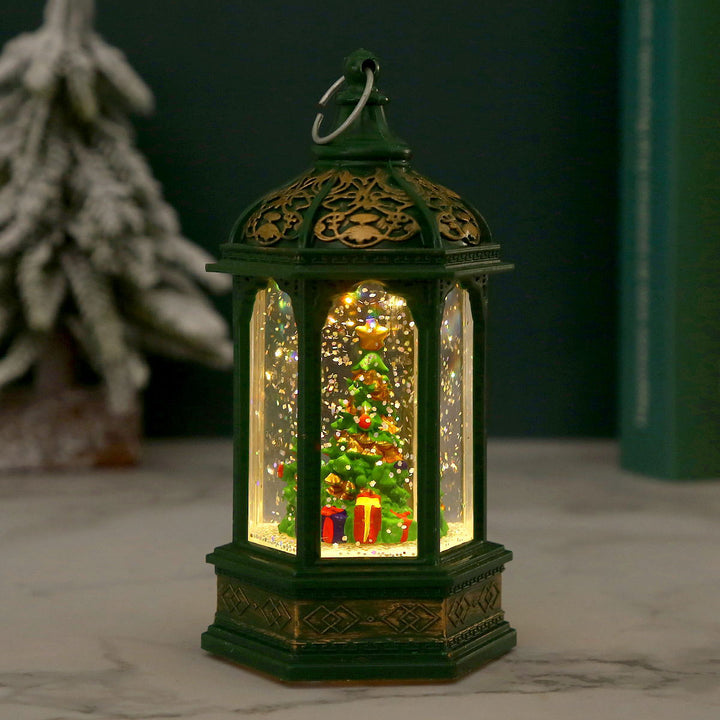 Nostalgic Christmas lantern with moving Santa Claus Kalsten