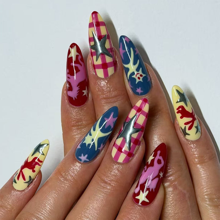 Artistic fake nails with Creative Pop-Art Design Kalsten