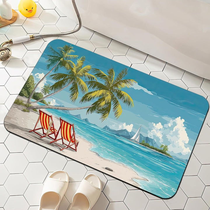 Floral-Patterned Comfort Bath Mat Kalsten
