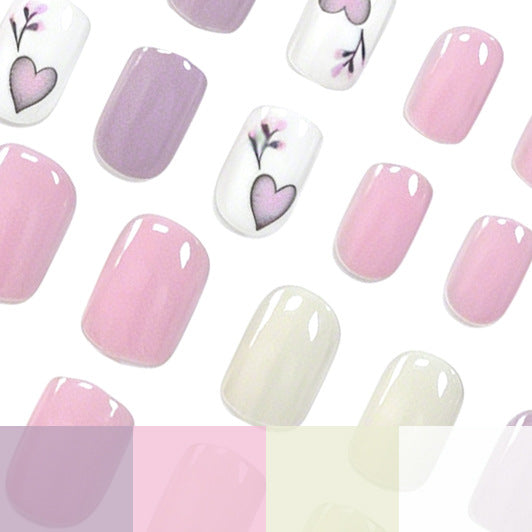 Artistic Heart-Design Nail Art Enhancements Kalsten