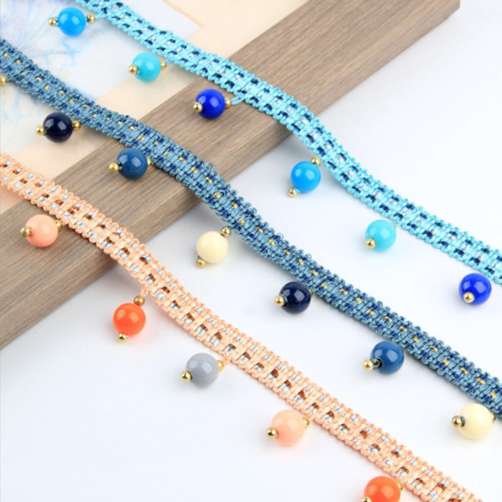 Decorative lace trim with colorful pendants Kalsten