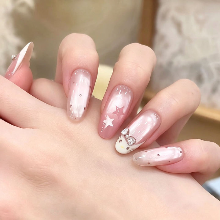 Whimsical Character-Designed Press-On Nail Art Kalsten