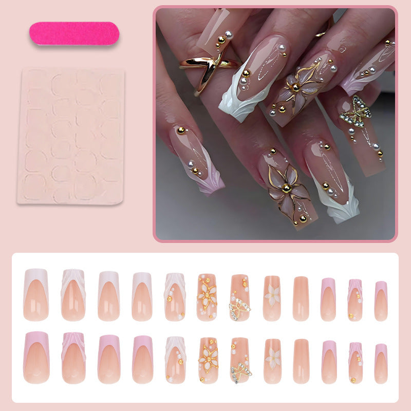 Elegant artificial nails with floral design Kalsten