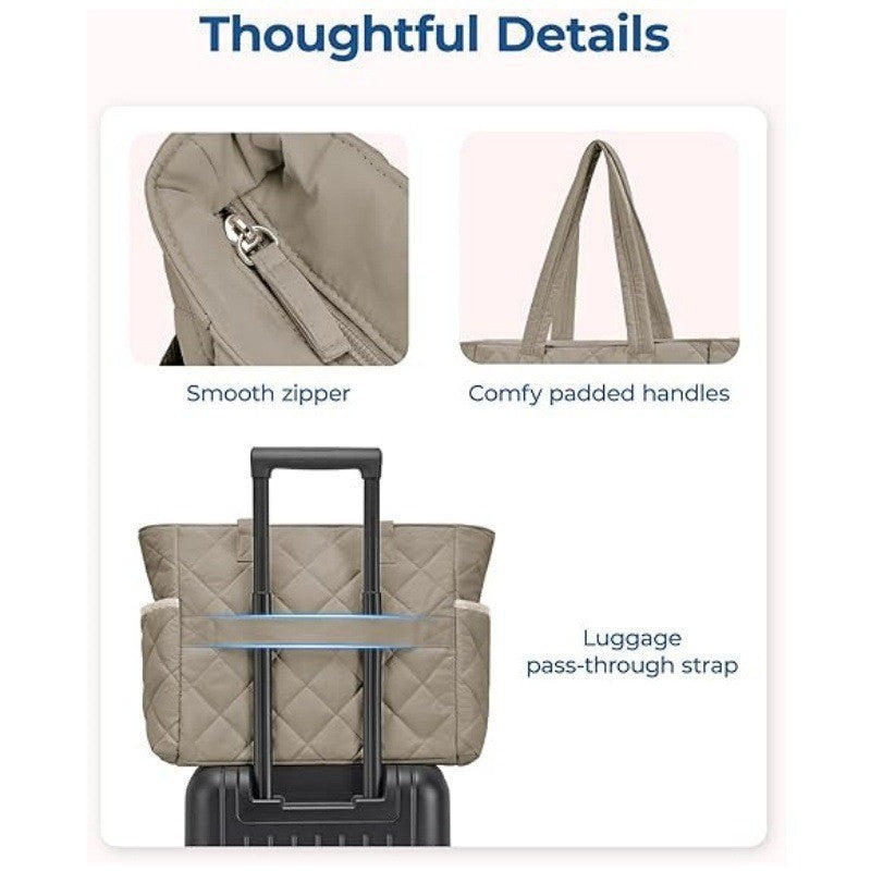 Quilted Tote Bag with Practical Outside Pockets Kalsten