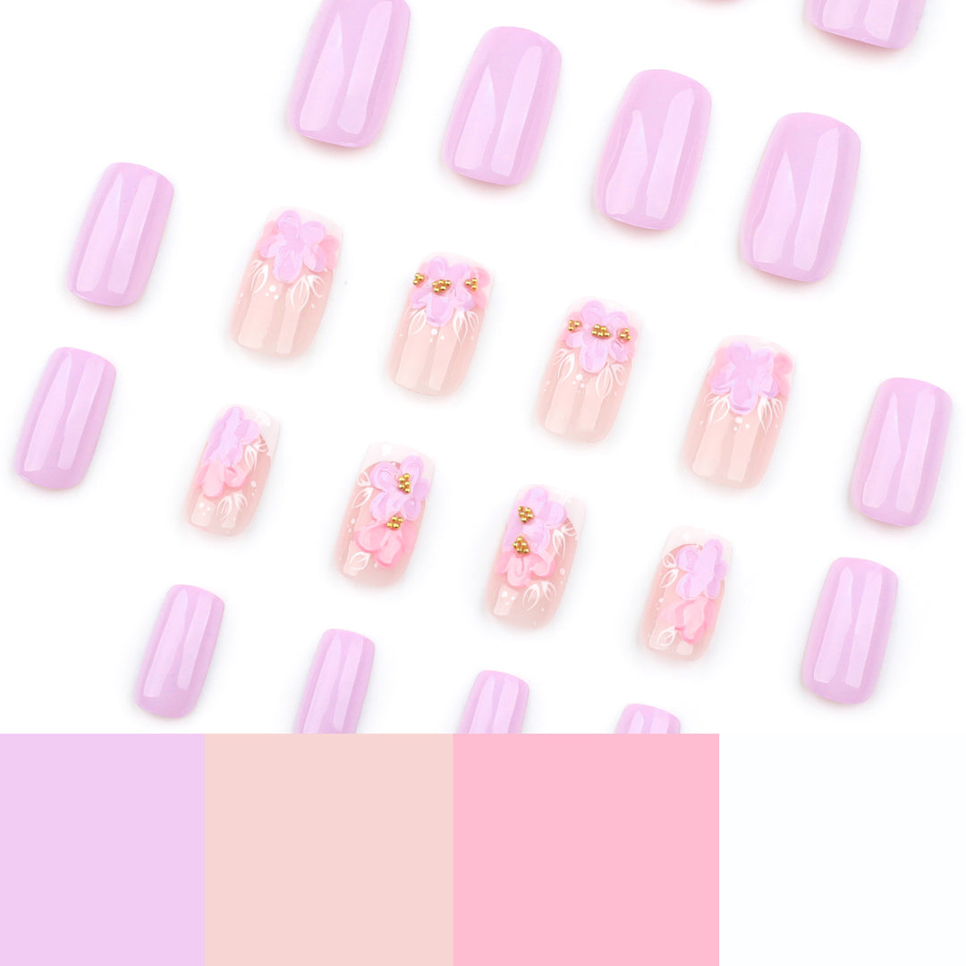 Artful Nail Extensions with Floral Design Kalsten