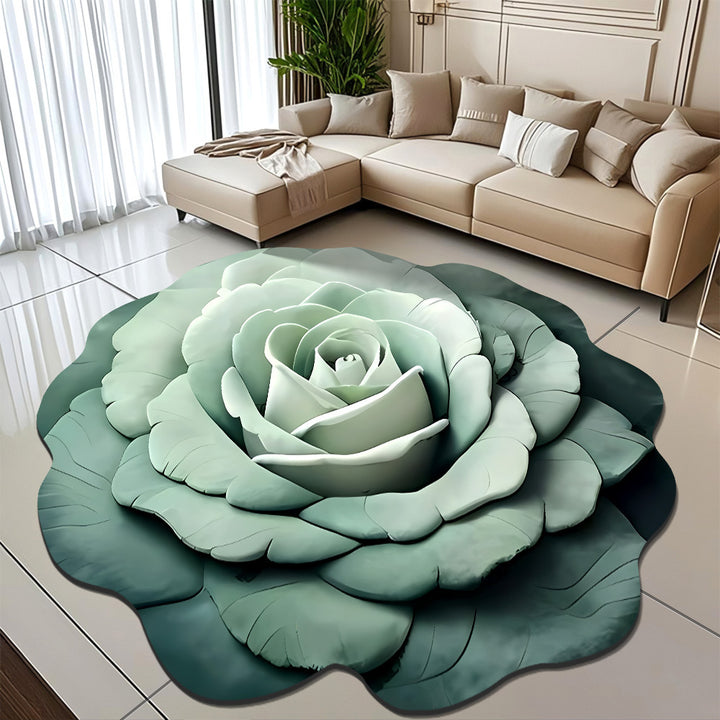 Floral-Themed Plush Area Rug