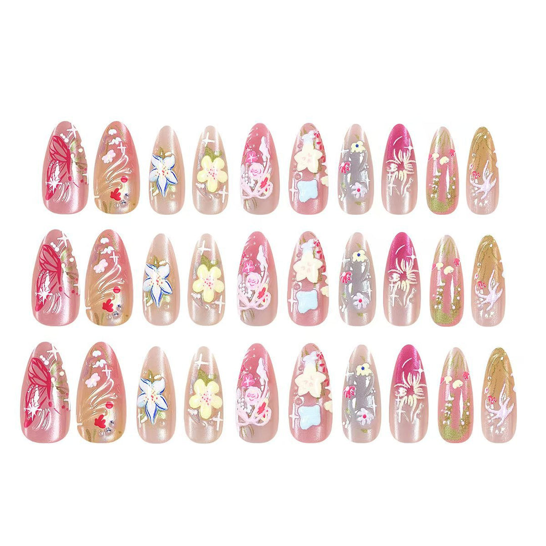Artistic and decorated stiletto artificial nails Kalsten