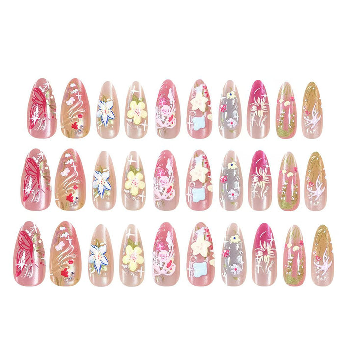 Artistic and decorated stiletto artificial nails Kalsten