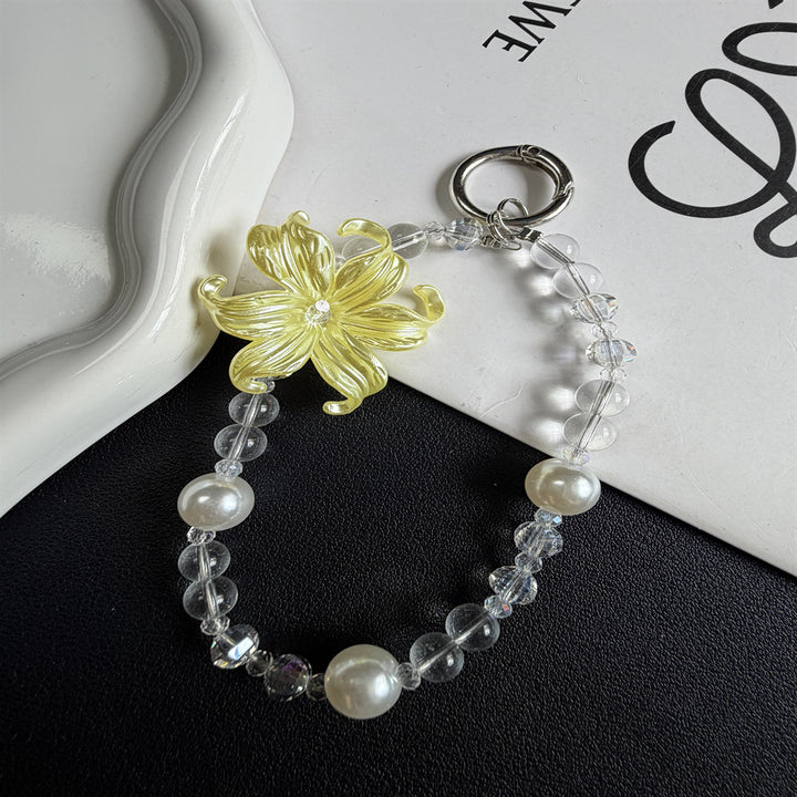 Elegant Flower-Inspired Beaded Keychain Kalsten