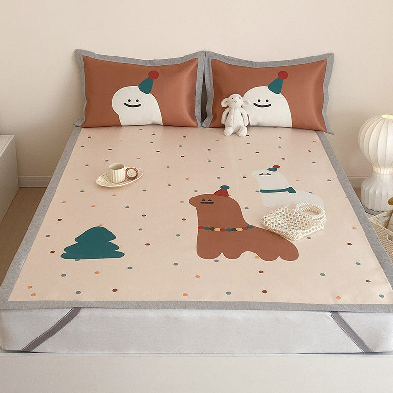 Children's bedding set with monster truck print made of breathable cotton blend