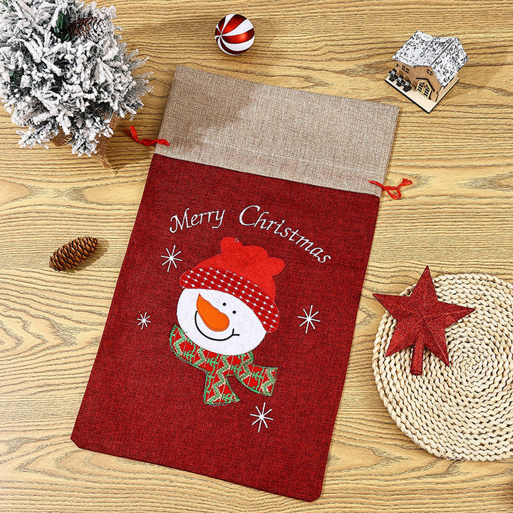 Festive Christmas gift sack with snowman motif Kalsten