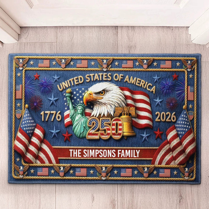 American Flag Themed Doormat