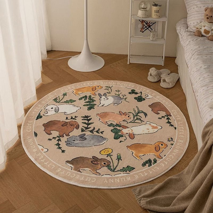 Whimsical Bunny-Themed Area Rug