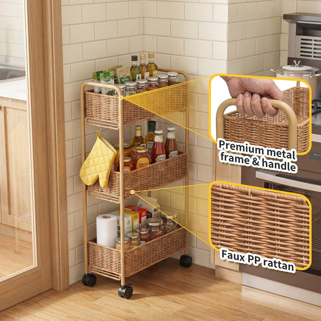 Elegant Storage Basket Made of Natural Rattan Kalsten