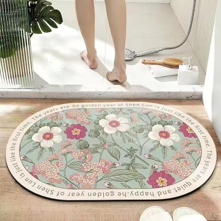 Leaf Patterned Bath Mat Kalsten