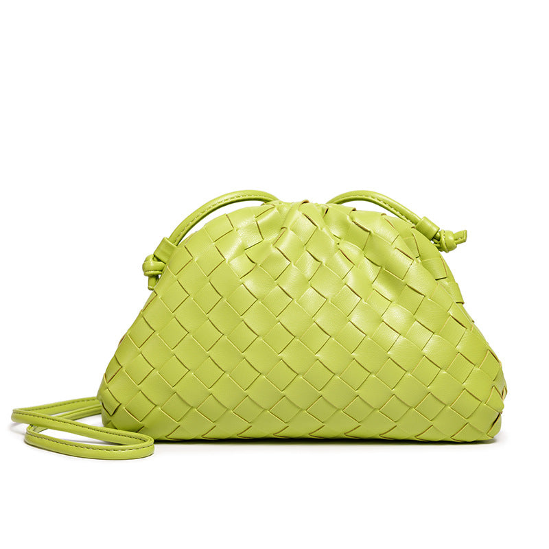 Elegant Woven Leather Bucket Bag Kalsten