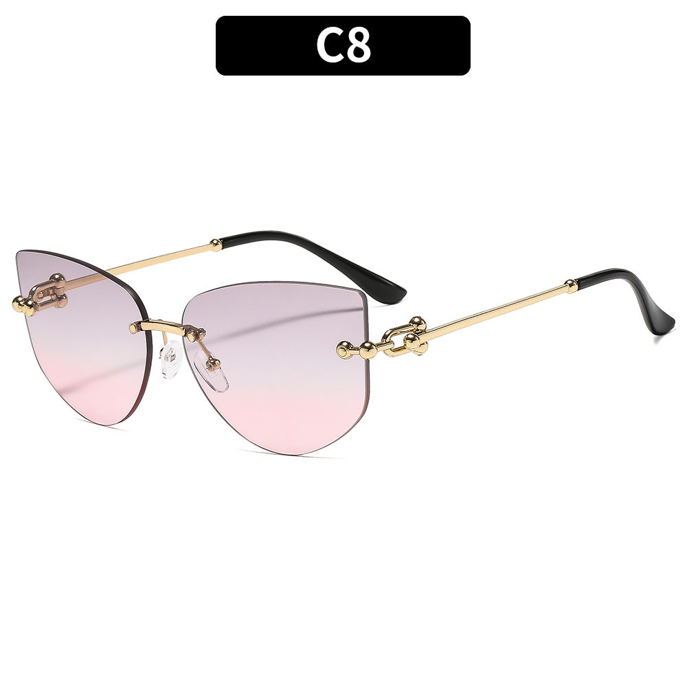 Luxe Geometric Cat-Eye Sunglasses