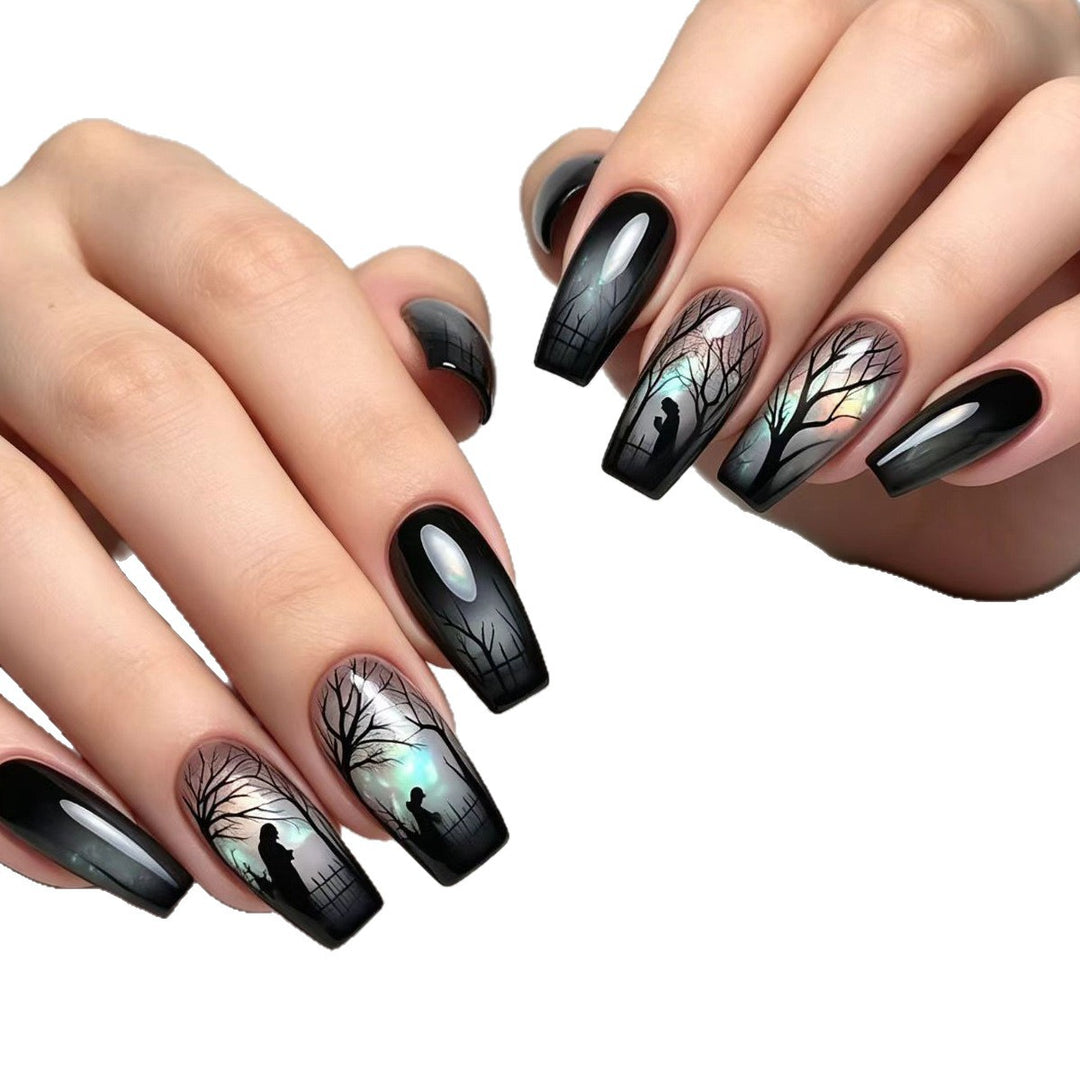 Artificial nails with mysterious forest design Kalsten