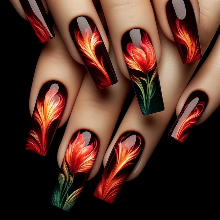 Artificial nails with floral accent Kalsten 1788541978