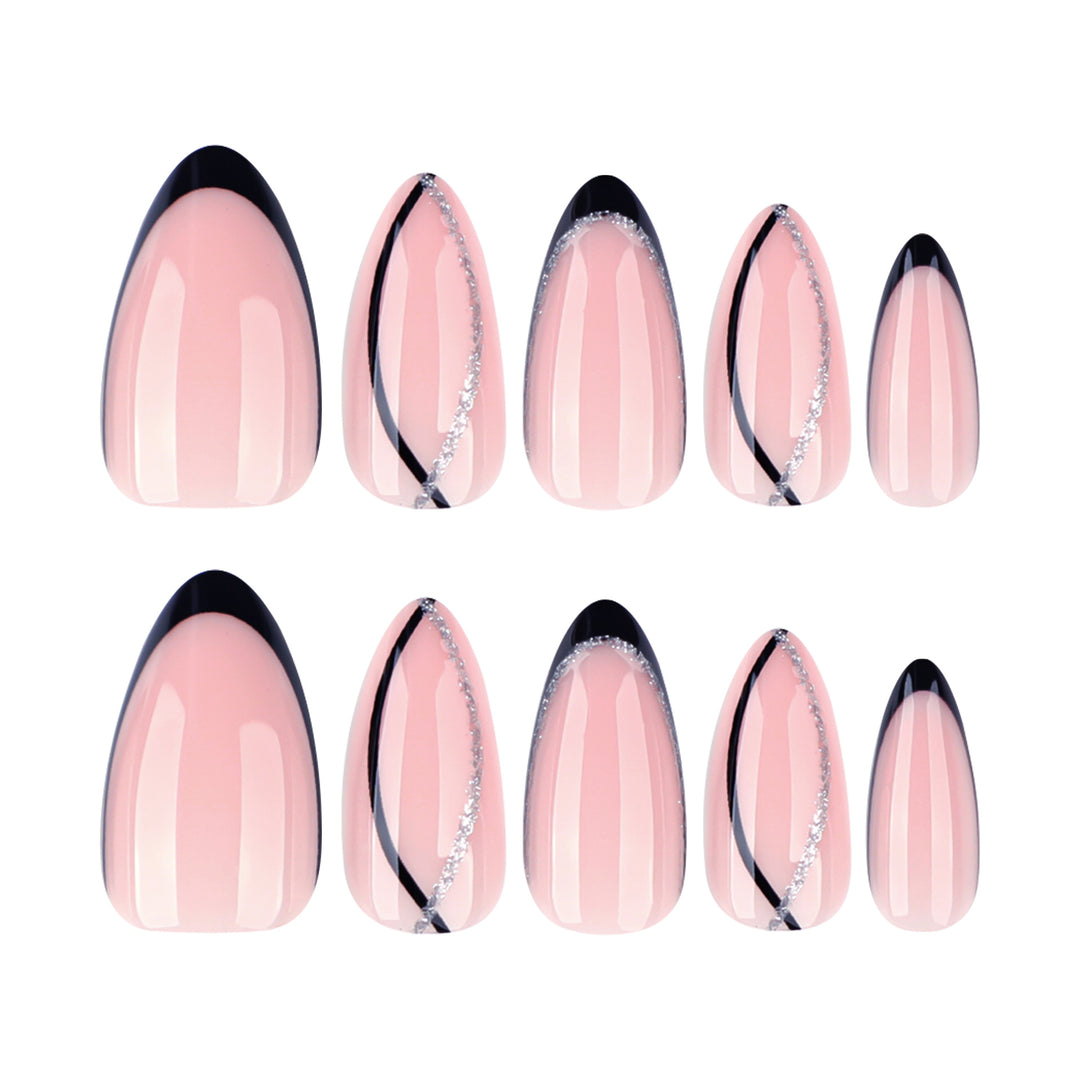 Glamorous nail extensions with elegant lace design Kalsten