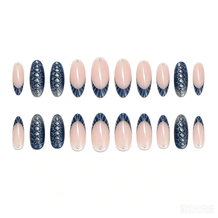 Artificial nails with elegant tip decoration and decorative accents Kalsten