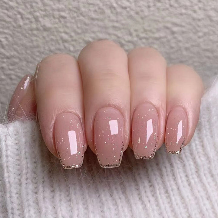 Artistic Nail Extensions with Elegant Glitter Finish Kalsten