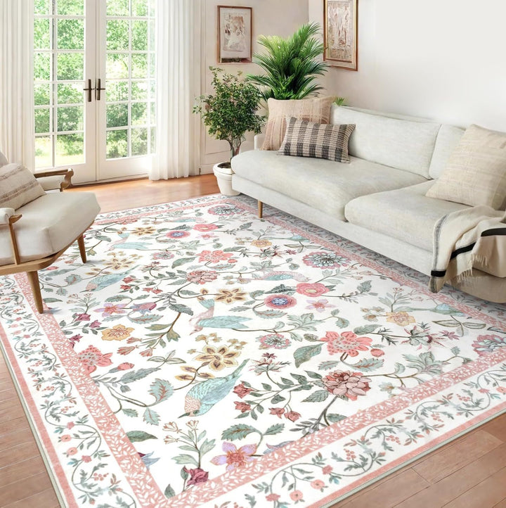 Ornate Bird Design Area Rug