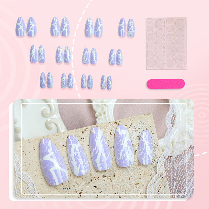 Stylish Marble Effect Press-On Nail Art Set