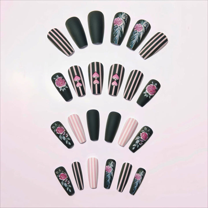Romantic Floral Design Nail Art Kalsten