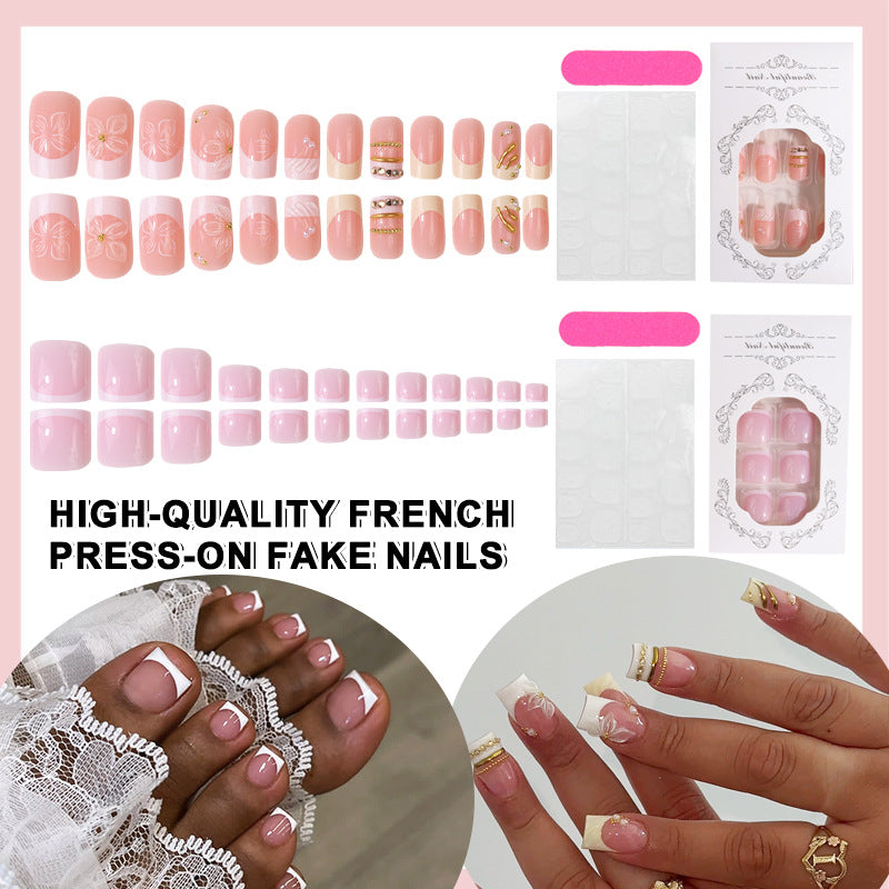Premium French-Style Press-On Nail Set Kalsten