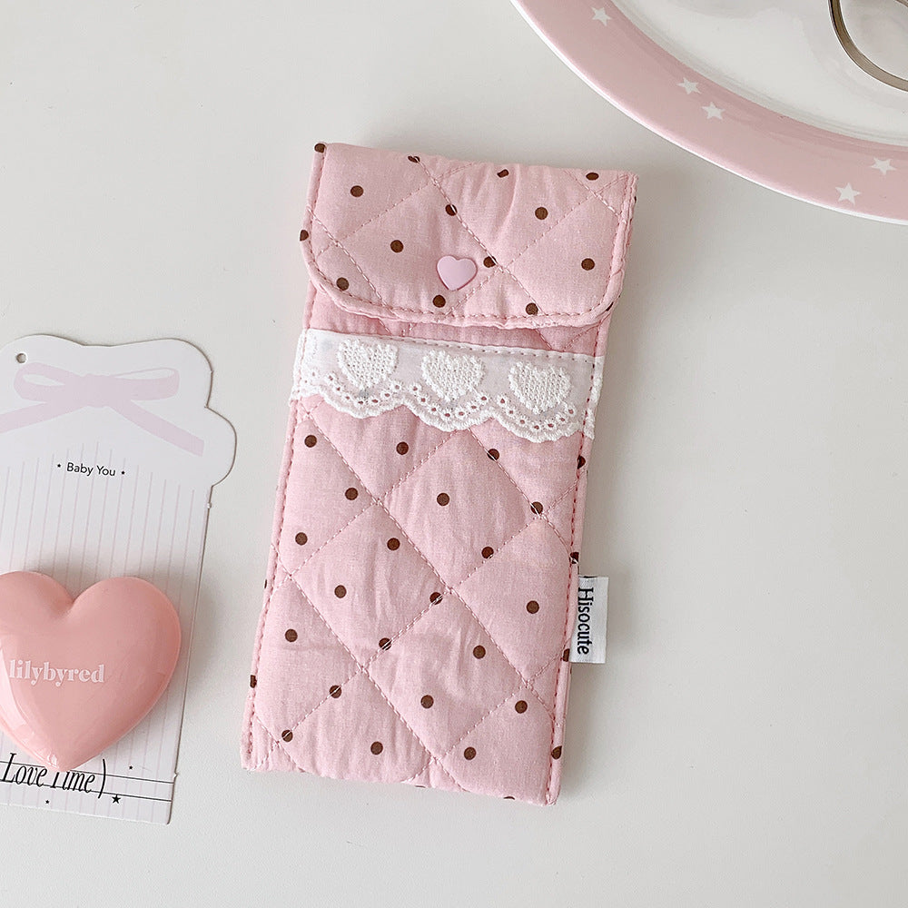 Quilted Heart Detail Pencil Case Kalsten